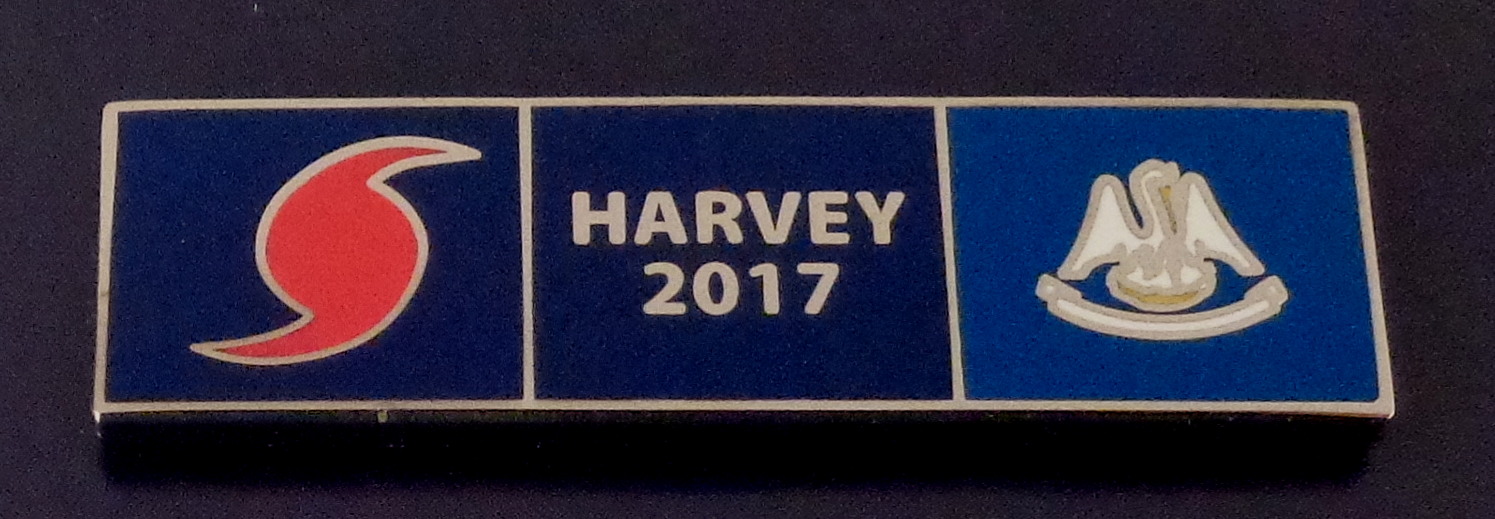 HURRICANE HARVEY 2017 LOUISIANA STATE FLAG Commendation Bar unform pin